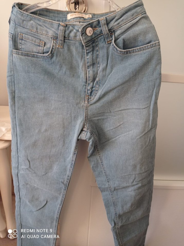 Bej Mini Düğmeli Kadın Kot Şort - Görsel 2