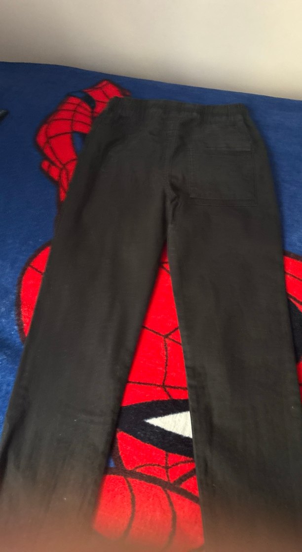 Erkek çocuk Siyah ipli kemer Rahat Kesim Pantolon - Görsel 3