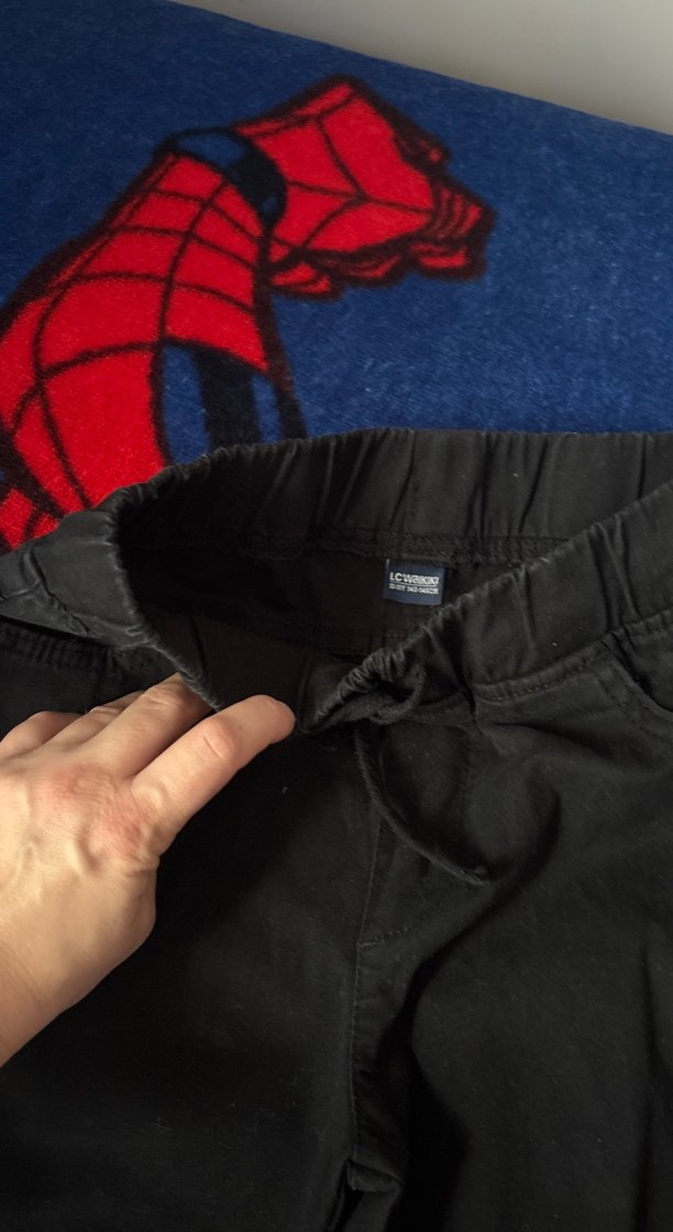 Erkek çocuk Siyah ipli kemer Rahat Kesim Pantolon - Görsel 4