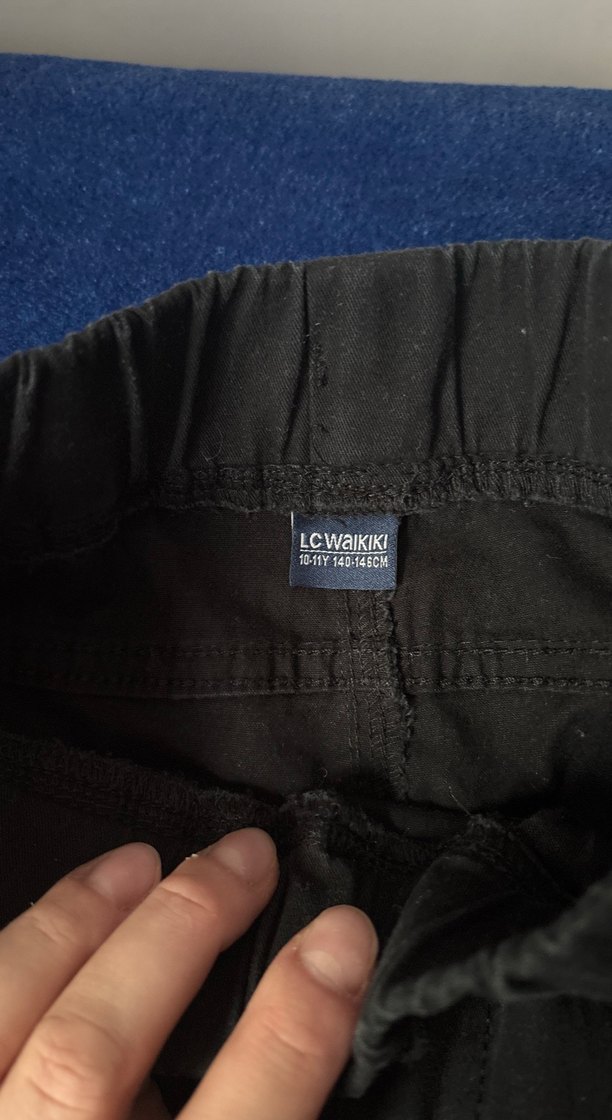 Erkek çocuk Siyah ipli kemer Rahat Kesim Pantolon - Görsel 2