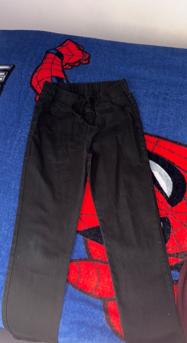 Erkek çocuk Siyah ipli kemer Rahat Kesim Pantolon - Görsel 5