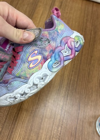 Kız Çocuk skechers Renkli Tie-Dye Simli Spor ışıklı Ayakkabı - Görsel 8