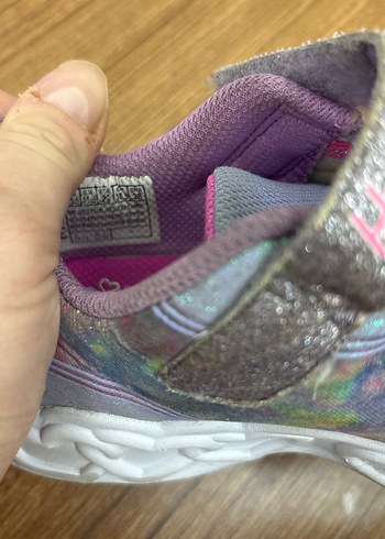 Kız Çocuk skechers Renkli Tie-Dye Simli Spor ışıklı Ayakkabı - Görsel 6