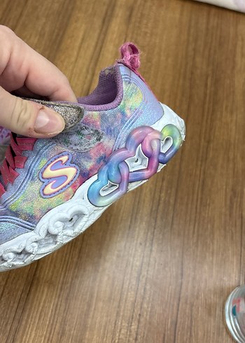 Kız Çocuk skechers Renkli Tie-Dye Simli Spor ışıklı Ayakkabı - Görsel 7