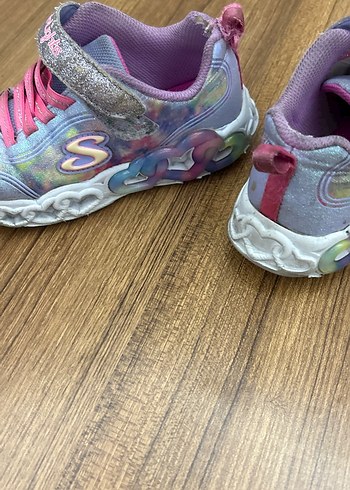 Kız Çocuk skechers Renkli Tie-Dye Simli Spor ışıklı Ayakkabı - Görsel 13