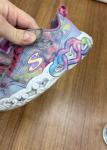 Kız Çocuk skechers Renkli Tie-Dye Simli Spor ışıklı Ayakkabı - Görsel 9