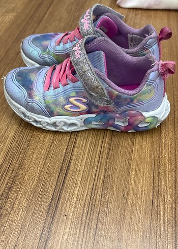 Kız Çocuk skechers Renkli Tie-Dye Simli Spor ışıklı Ayakkabı - Görsel 2