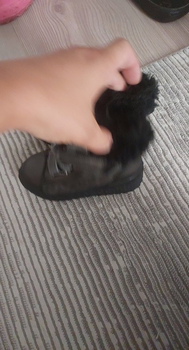 Kız Çocuk Gri Yılan Desenli Kürklü Bot mini angel - Görsel 3