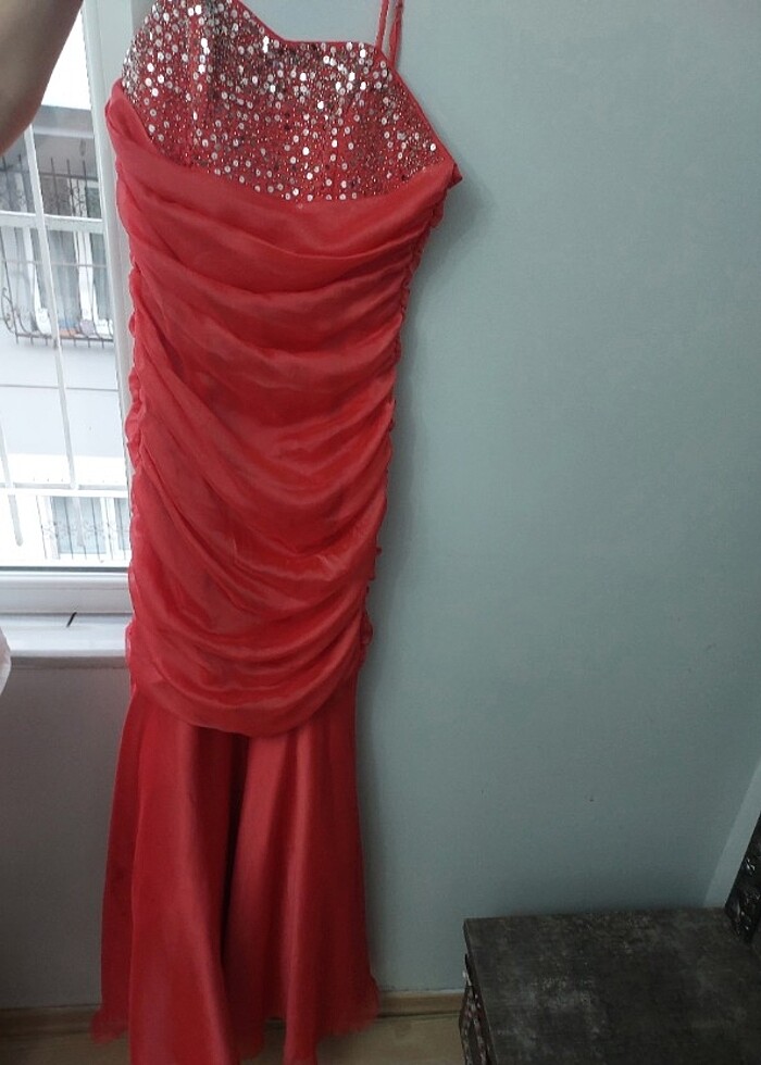 Abiye nar çiçeği rengi  - Görsel 2