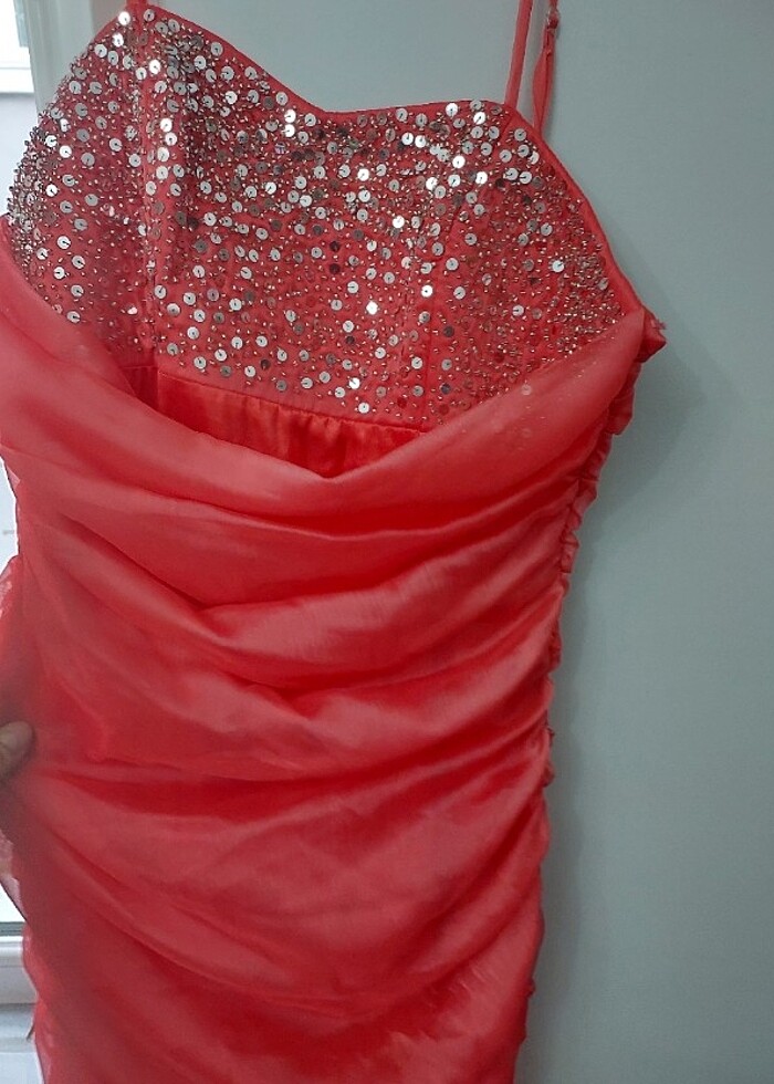 Abiye nar çiçeği rengi  - Görsel 4