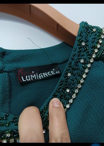 xl Beden Uzun Kollu Yeşil Vintage Elbise