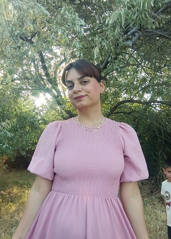 Pembe Midi Kadın Günlük Elbise