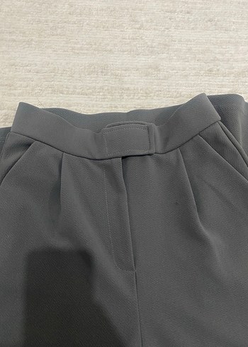 Gri Midi Kumaş Kadın Pantolon - Görsel 2