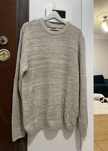 Bej Örgü Erkek Bisiklet Yaka Kazak - Görsel 2