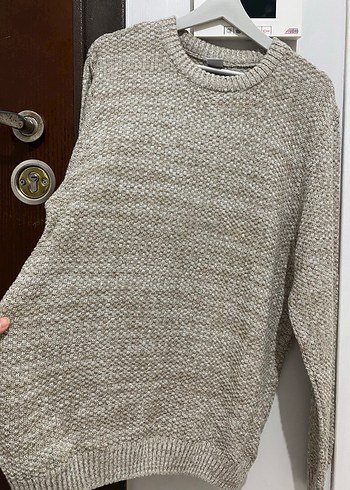 Bej Örgü Erkek Bisiklet Yaka Kazak - Görsel 4