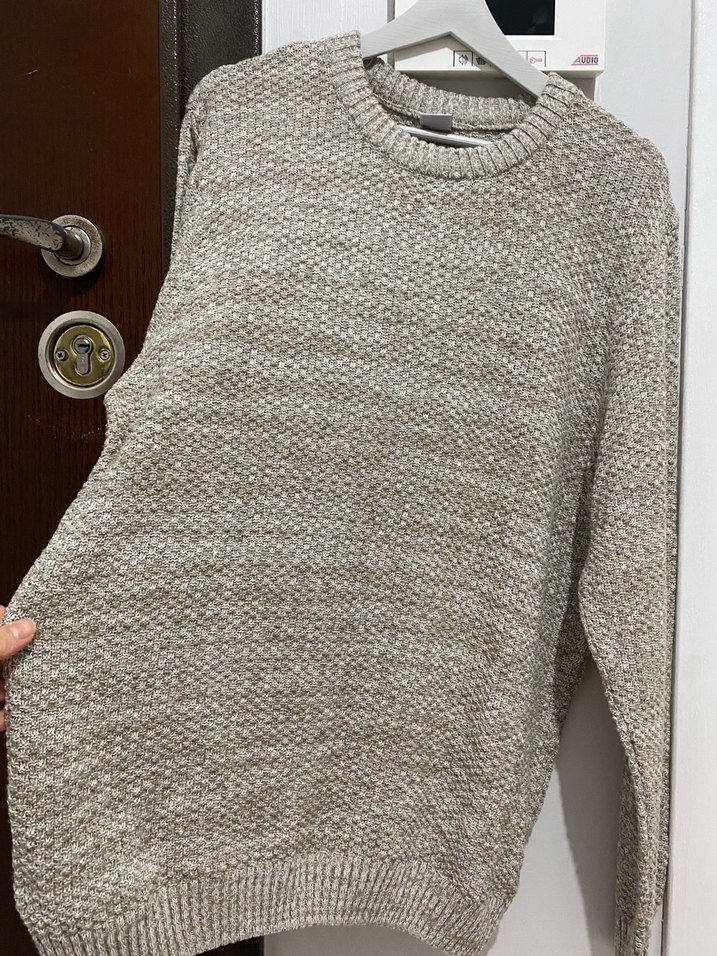 Bej Örgü Erkek Bisiklet Yaka Kazak - Görsel 4