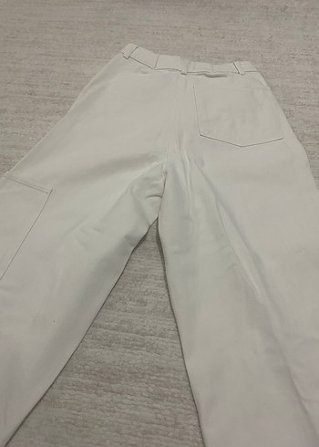 Bej Midi Kadın Pamuk Kumaş Pantolon - Görsel 6