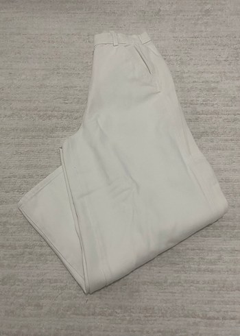 Bej Midi Kadın Pamuk Kumaş Pantolon - Görsel 3