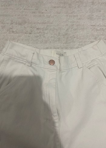 Bej Midi Kadın Pamuk Kumaş Pantolon - Görsel 2