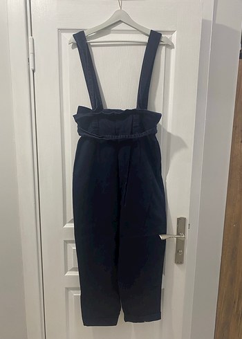 Kadın Lacivert Denim Midi Tulum - Görsel 3