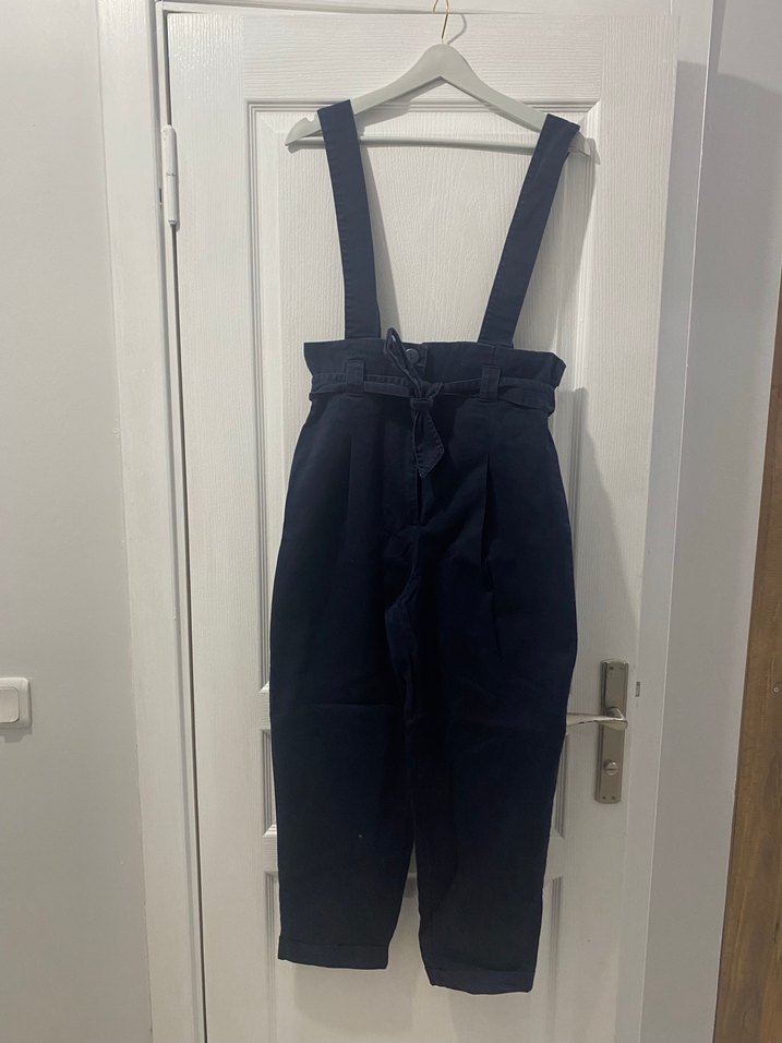 Kadın Lacivert Denim Midi Tulum - Görsel 2