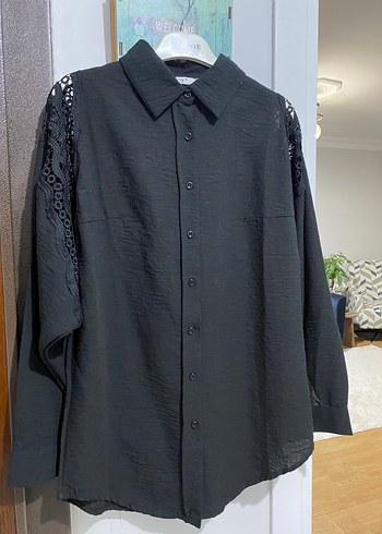 Düğmeli Siyah Kadın Gömlek - Görsel 6