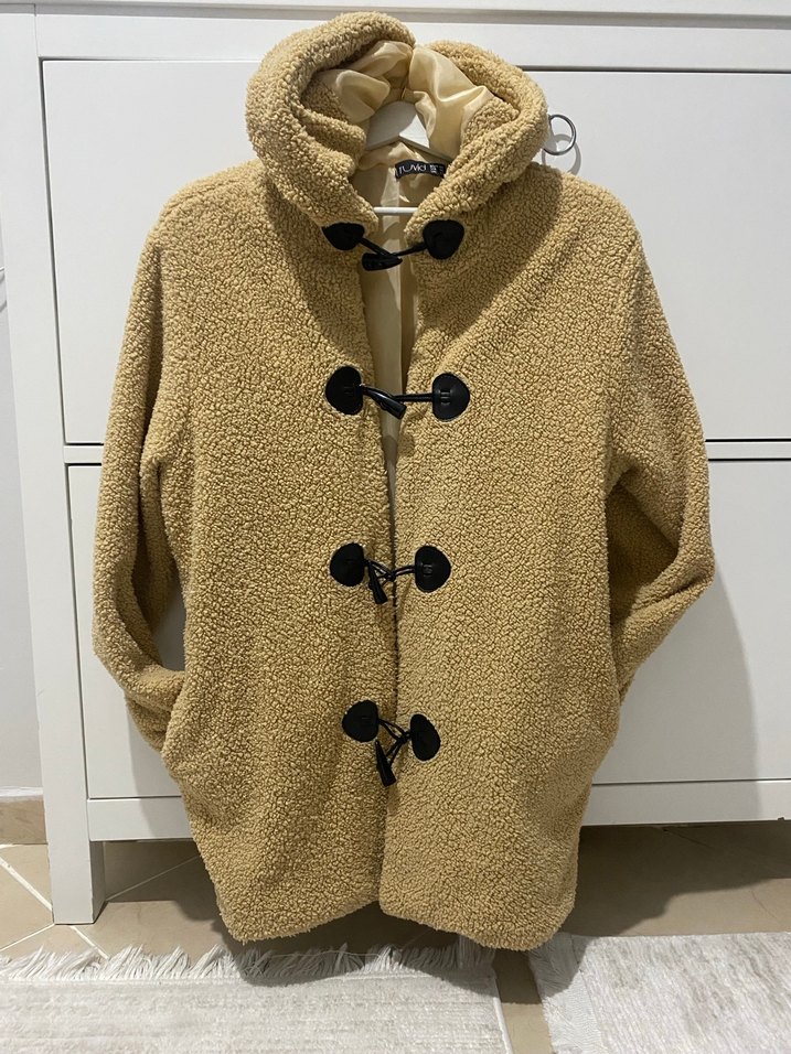 Bej Midi Düğmeli Kadın Ceket - Görsel 2