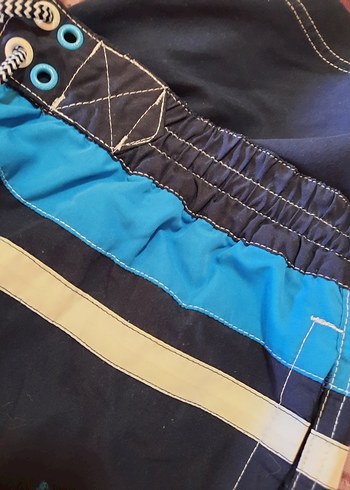 Erkek Baskılı Kemerli Mini Deniz Şortu - Görsel 7