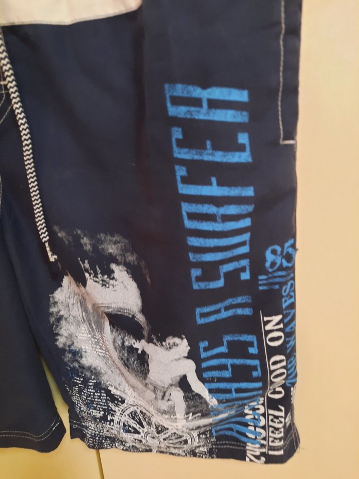 Erkek Baskılı Kemerli Mini Deniz Şortu - Görsel 4