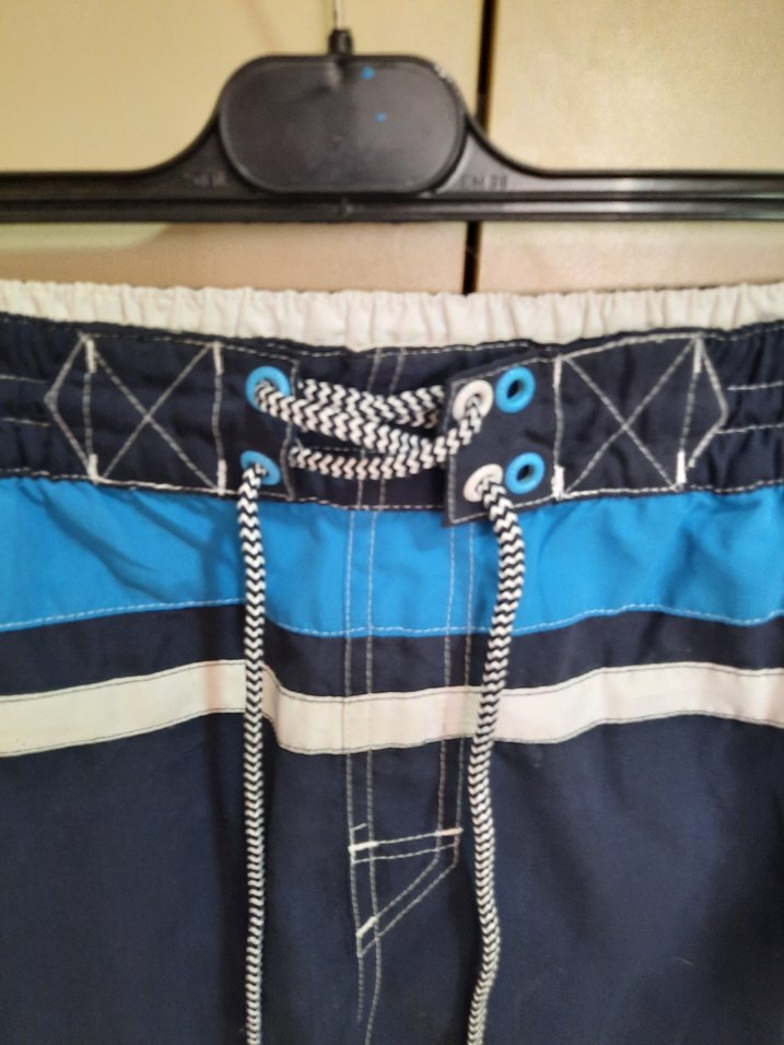 Erkek Baskılı Kemerli Mini Deniz Şortu - Görsel 2