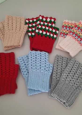 Renkli Örgü Bohem Kadın Eldivenleri - Görsel 3