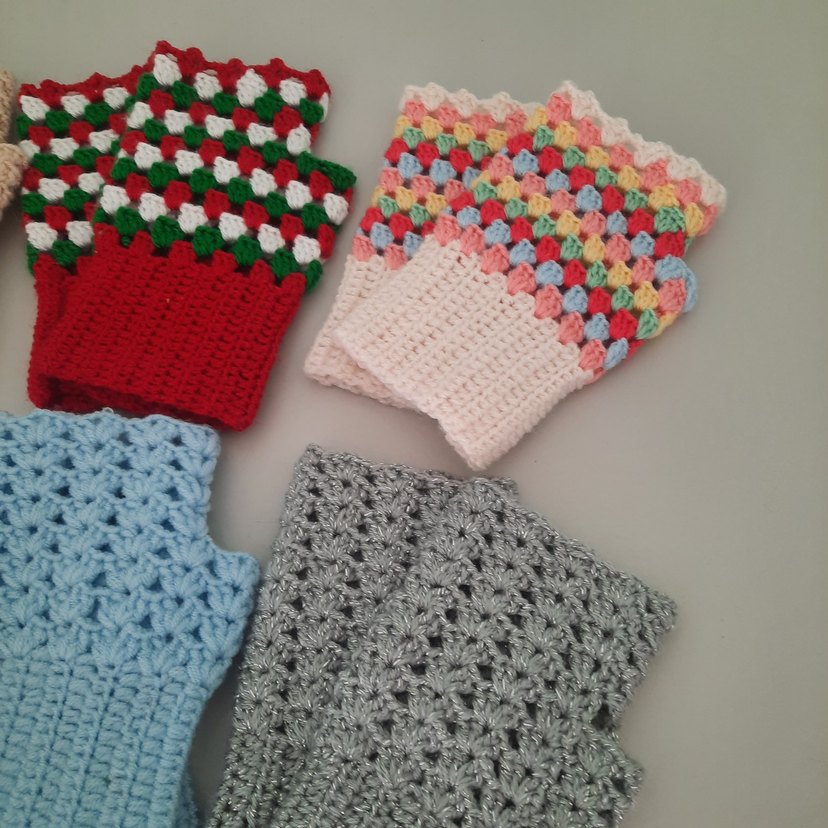 Renkli Örgü Bohem Kadın Eldivenleri - Görsel 4