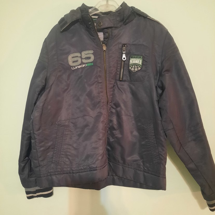 Erkek Çocuk Gri Fermuarlı Ceket - Görsel 2