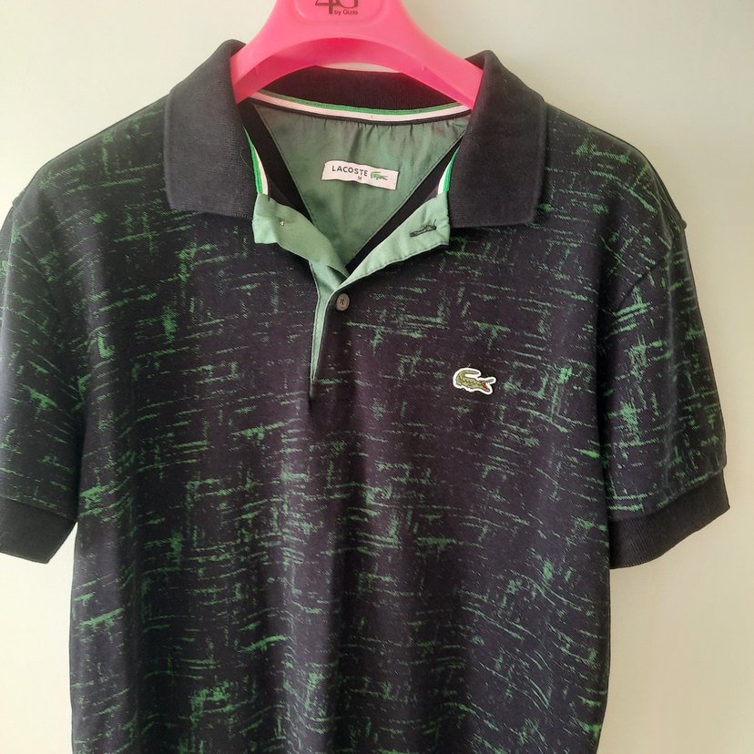 Erkek Yeşil Desenli Polo Tişört - Görsel 2