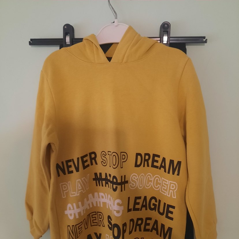 Sarı Erkek Çocuk Kapüşonlu Sweatshirt - Görsel 2