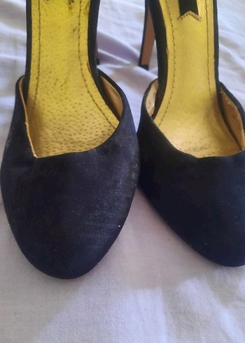 Diğer Siyah Süet Tokalı Stiletto Kadın Topuklu