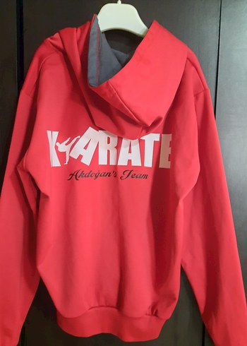 xs Beden kırmızı Renk Kırmızı Fermuarlı Erkek Sweatshirt