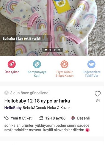 1,5 Yaş Beden çeşitli Renk Hellobaby 18-24 ay ikili zıbın seti