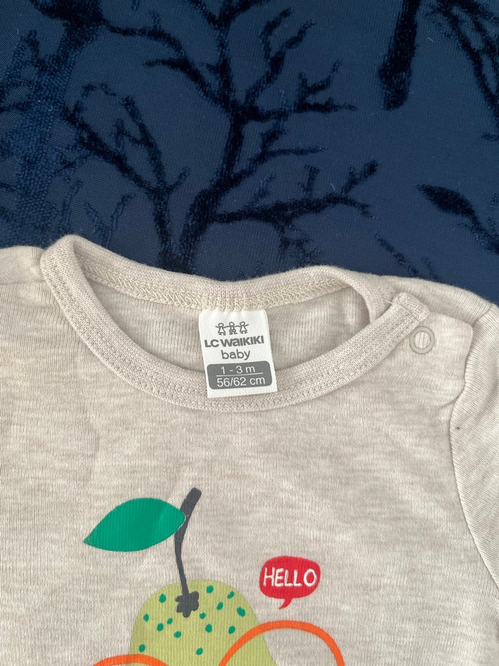 Gri Kısa Kollu Pamuklu Erkek Bebek Body - Görsel 2