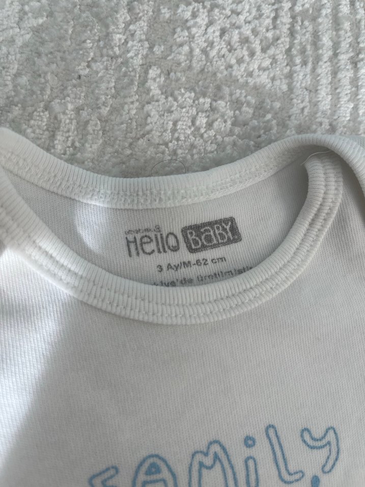 Bebek  Uzun Kollu Beyaz Baskılı Body - Görsel 2