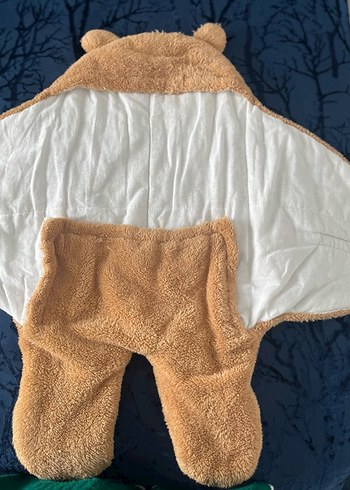 Kahverengi Kapüşonlu Bebek Battaniyesi - Görsel 2