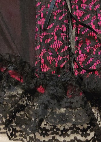 Y2K Dantel Detaylı Pembe Gotik Straplez Büstiyer - Görsel 4