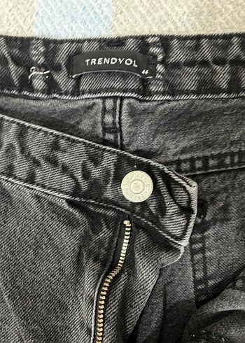 Siyah bol paça kot pantolon - Görsel 3