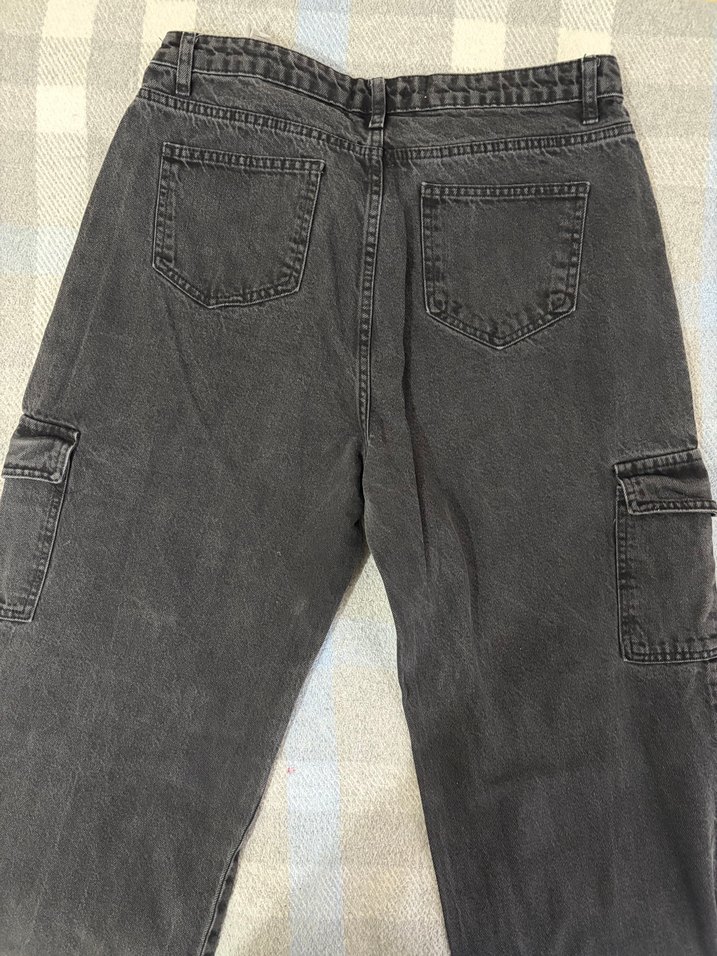 Siyah bol paça kot pantolon - Görsel 5