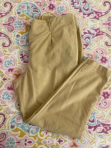 Camel rengi ince kumaş pantolon