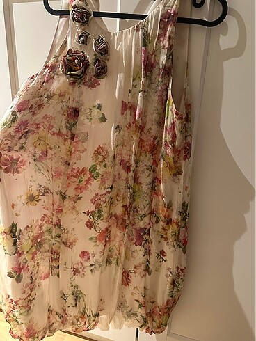 Zara Zara ipek çiçekli balon elbise