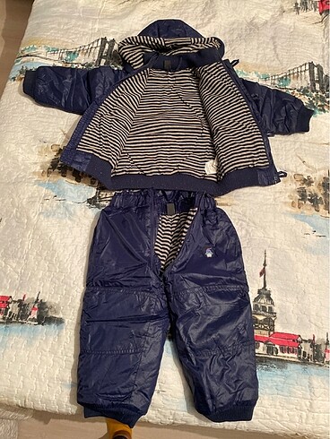 18-24 Ay Beden lacivert Renk Erkek bebek kar kıyafeti takım