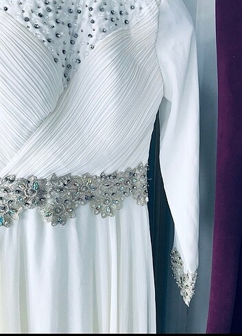 Kırık beyaz abiye elbise  - Görsel 5