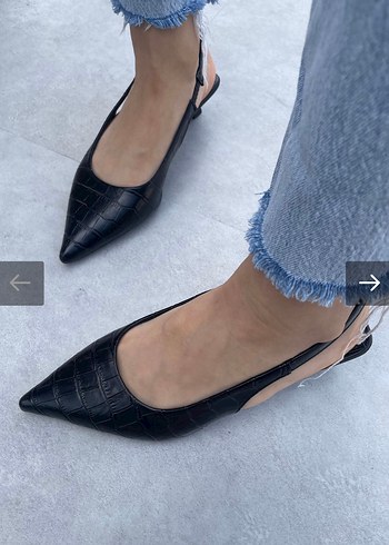 Diğer Siyah Denim Stiletto Tokalı Kadın Ayakkabı