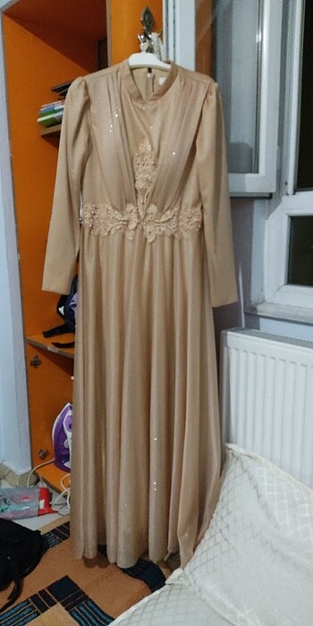 Simli Tüllü Tesettür Abiye - Görsel 5